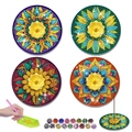Kit fai da te sottobicchieri Diamond Painting Mandala con 4 motivi floreali e attrezzi - Mandala Stile 1 - Set da 4 pezzi
