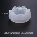 Lotus shaped silicone mold for DIY resin candlestick, diameter 9cm and height 4.5cm - Lotus Candle Holder