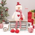 Pupazzo di neve di peluche da 50cm in maglia rossa e bianca per decorazione natalizia - Pupazzo di Neve in Maglia Rossa e Bianca Seduto Grande (50cm)