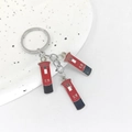 Llaveros de estilo británico con colgantes de buzón rojo de Londres en un plato blanco - Estilo 4 (Buzón Real)