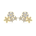 Orecchini a perno a fiocco di neve in argento S925 dorato con zirconi brillanti - Argento 925 / Oro