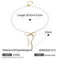 Collar de lazo de acero inoxidable chapado en oro 18K con perlas y colgante - Collar de Perlas con Lazo Dorado