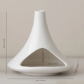 White ceramic Palo Santo burner holder with 13cm height and 14cm base diameter - Tall White