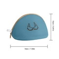 Blue mesh laundry bag for bras with 18x15cm size markers and embroidery detail - Morandi Blue Shell Style