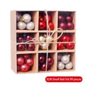 Set of 99 assorted 3cm Christmas tree ornaments in red, gold and silver finishes - 3CM (99 Pcs) / Red Assortment