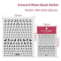 Adesivi per unghie 3D a stella e luna crescente nera con dettagli delle dimensioni - Mezzaluna (MM-YL01) - Nero