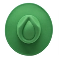 Top view of vibrant green wide brim fedora hat with classic teardrop crown shape - M (56-58cm) / Grass Green