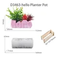 Detailed view of DIY Hello letter flower pot silicone mold with wooden support frame - Hello Letter Style / Mold + Wooden Support