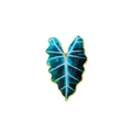Teal gradient enamel leaf brooch with gold edges and detailed white veins - CZ1619-6 (Large Serrated Leaf)
