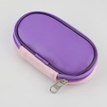 Tragbares 10-teiliges Make-up-Pinsel-Set im lila-rosa PU-Leder-Reiseetui mit Reißverschluss - Mini Zweifarbige Leere Tasche