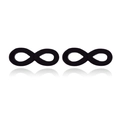 Minimalist black infinity symbol stud earrings with smooth finish on white background - Infinity / Black