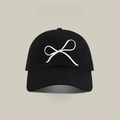 Gorra de béisbol negra con bordado de lazo blanco y características de protección UV - Gorra con visera y bordado de lazo PY / Negro