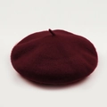 Classic wine red wool beret hat for women with a French minimalist painter style - M (56-58cm) / Burgundy