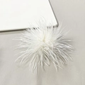 Elegant white ostrich feather brooch and hair clip accessory for party formal wear - White