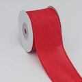 Faux linen Christmas ribbon in solid red color on roll for DIY crafts and bows - 5cm*5 Yards / Red