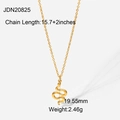 Polished gold snake pendant necklace with modern minimalist charm and sleek design - Gold Snake Pendant Necklace (JDN20825)