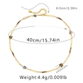 Bohemian beaded necklace with golden chain and dark butterfly pendant dimension details - KN0302-Butterfly Beads