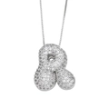 Silver-plated bubble letter R necklace with micro-paved sparkling cubic zirconia stones - Letter R / Silver