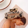 Square cream and black tortoiseshell acetate hair claw clip, 10cm length 30g weight - Large / 21# Light Tortoiseshell Large