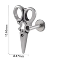Silver stainless steel scissor shaped piercing jewelry measuring 15.65mm by 8.17mm - Scissors (#22) / 1.2*8mm / Silver
