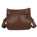 Vintage brown tote bag with stylish leopard print strap and elegant gold hardware details - Coffee