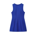 Classic royal blue sleeveless A-line dress with textured fabric on white background - XS / Royal Blue