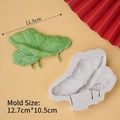 Leaf shaped silicone mold for fondant or soap with size dimensions and sample product - Silicone Mold Lotus Leaf