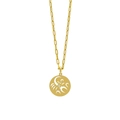 Minimalist gold stainless steel Scorpio zodiac necklace with round pendant and diamond inlay - Scorpio