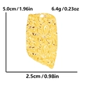 Goldener 304 Edelstahl-Herzanhänger mit Hammerschlag-Textur und Maßangaben in cm - Unregelmäßiges Herz Zerknittert / Gold