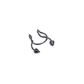 U-shaped black stainless steel nose ring with conical spikes on white background - Black Spike