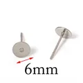100 pcs 6mm silver stainless steel flat head earring stud posts for DIY jewelry making - 6mm Studs/100pcs / Steel