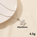 Collar con colgante de estrella de mar de acero plateado con textura martillada única - Estrella Martillada Irregular / Plateado