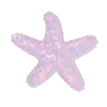Pink and purple starfish hair clip with iridescent rainbow sequins for girls - Pale Purple Sequins