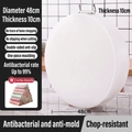 White PE plastic round cutting board 48cm diameter 10cm thickness with metal handle - Diameter 48cm * Thickness 10cm / White