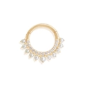 Dettaglio del cerchio in argento S925 dorato con perle bianche e zirconi scintillanti - Oro Singolo-#3 (Perla Zirconia)