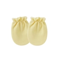 Manoplas antiarañazos para bebé de algodón amarillo con puños elásticos - Talla única / Beige