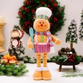 Weihnachts-Lebkuchenmann-Plüschfigur mit Kochmütze und blauem Löffel Dekoration - Lebkuchenmann Buntes Teleskop-Ornament Herren-Stil