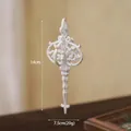 White vintage 3D hollow Christmas ornament with European patterns, 14cm tall decoration - 3D Pendant