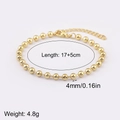Bracciale a catena con sfere placcato oro 18k con estensione regolabile da 17+5cm - 4mm