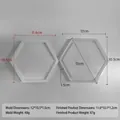 Hexagon silicone mold with specific dimensions and weight for resin coaster DIY making - Hexagon J-145