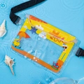 Waterproof mobile phone pouch with yellow fruit patterns and adjustable neck strap - Vibrant Beach