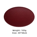 Dark red oval faux leather placemat with lychee texture and Nordic embossed pattern - Oval Bow Wine Red