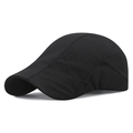 Casquette classique noire en maille respirante avec tissu perforé et visière incurvée - Réglable / Noir