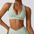 Ensemble de yoga vert menthe pour femmes avec soutien-gorge de sport et legging - S / Haut Et Bas / Vert Gris