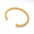 Brazalete vintage de acero inoxidable chapado en oro de 18K con textura en espiral - Estilo 3 (Espiral Dorado) / Dorado