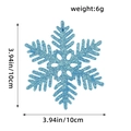 Light blue glitter snowflake decoration 10cm plastic pendant with size and weight specs - 12Pcs/Pack / Blue Style B