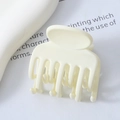 Pinza de pelo pequeña cuadrada crema mate para peinados recogidos elegantes y chic - Pinza de Pelo para Coleta Alta 3,8 cm Blanco Roto (1#)