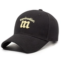Cappellino da baseball in velluto nero con ricamo fascination color crema per uomo - Regolabile / Nero