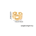 Detail showing dimensions and weight of the gold cuban link style stainless steel ring - Adjustable Open / Polished Chunky Chain Style (TYGR0056) / Gold
