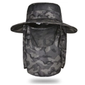 Dschungel-Camo Outdoor Sonnenhut mit breiter Krempe und Gesichts- und Nackenschutz - Camouflage Khaki